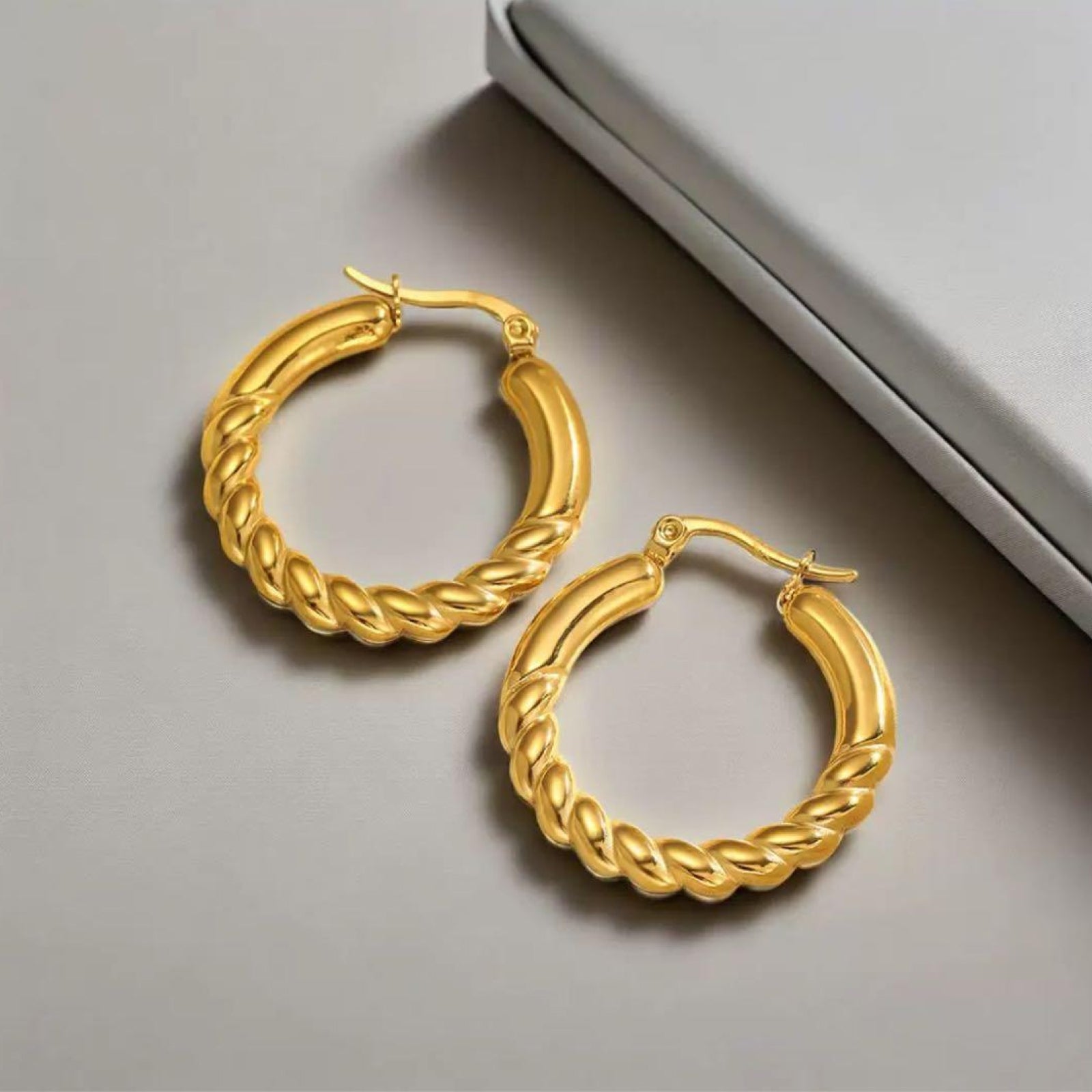 Round Twist hoop Earrings
