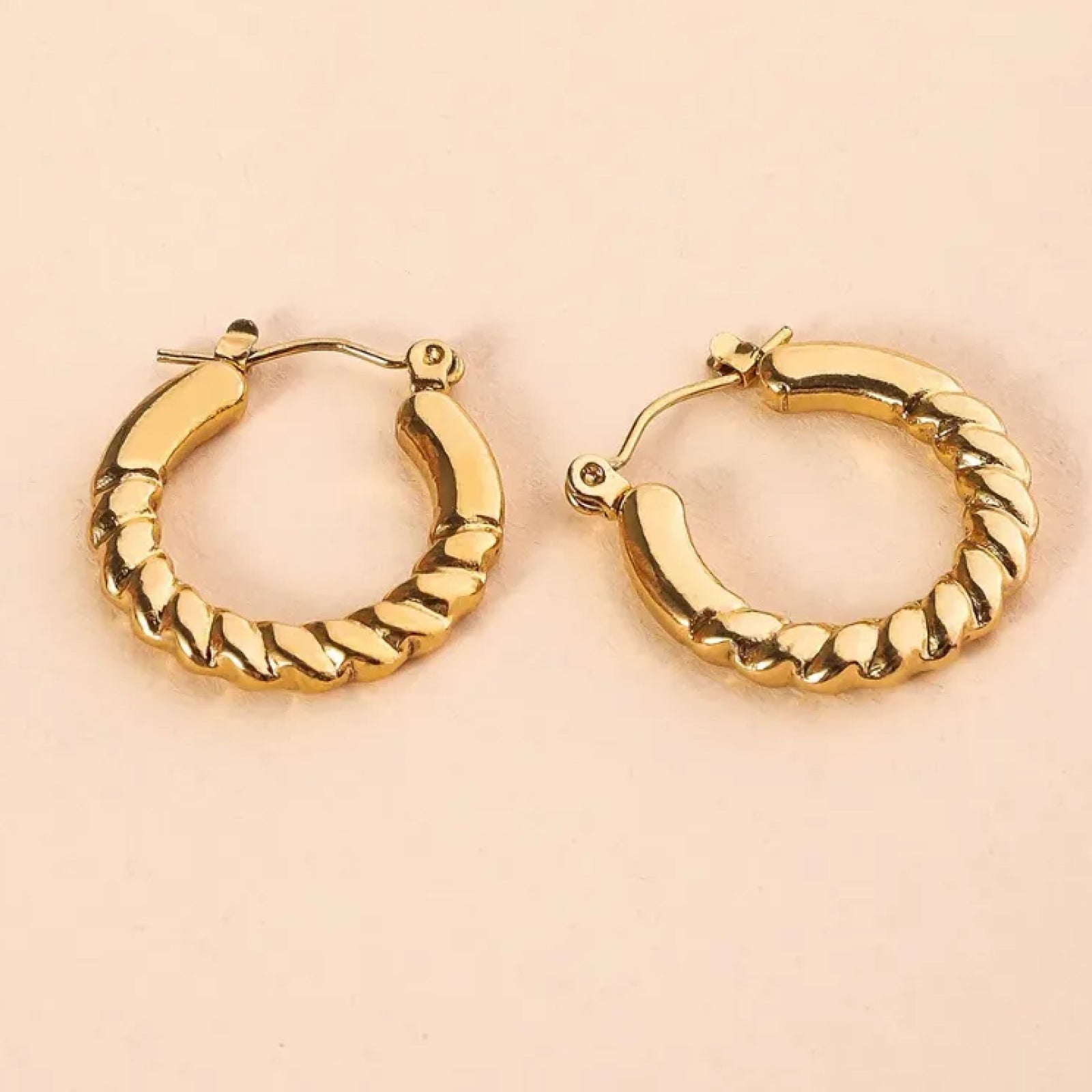 Round Twist hoop Earrings