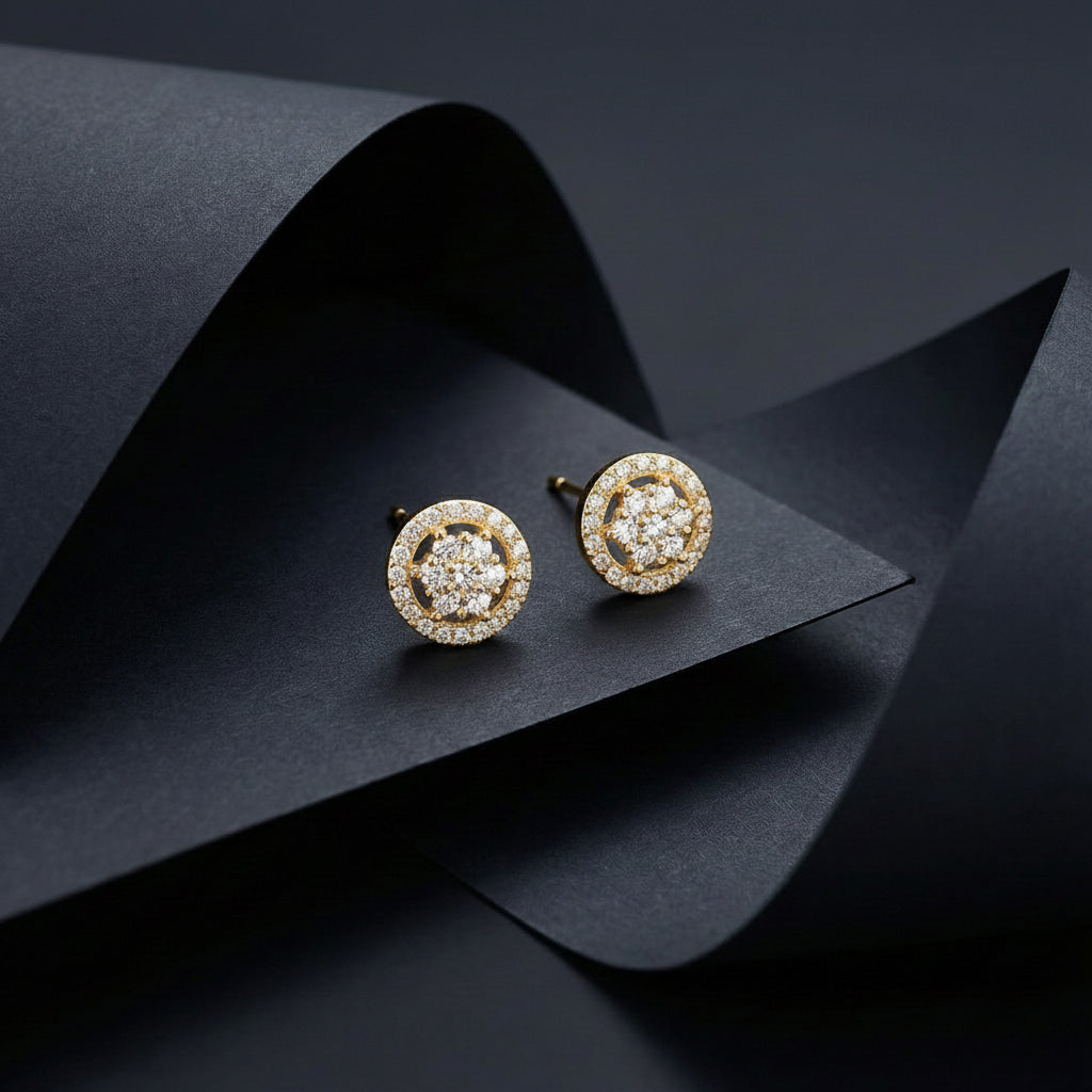Imperial Gold Button Earrings