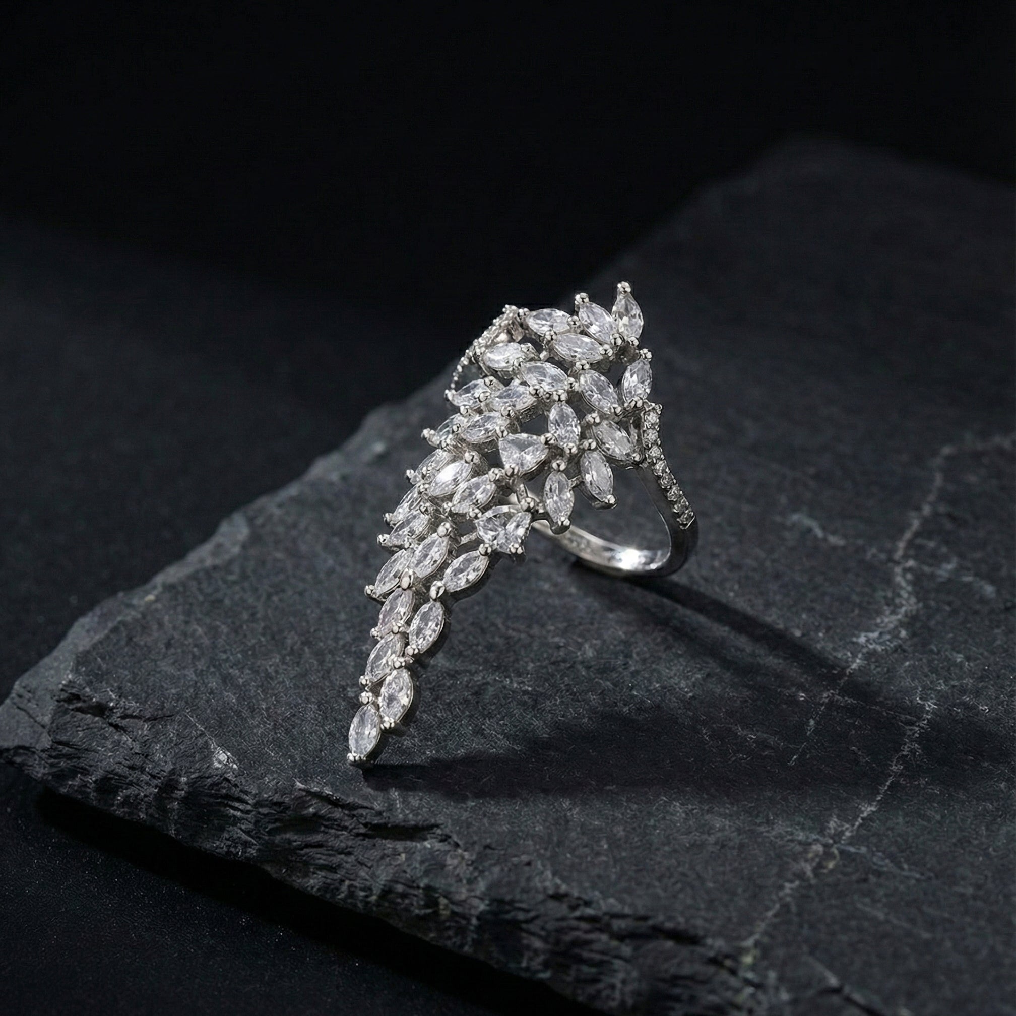 The Frosty Leaf Ring