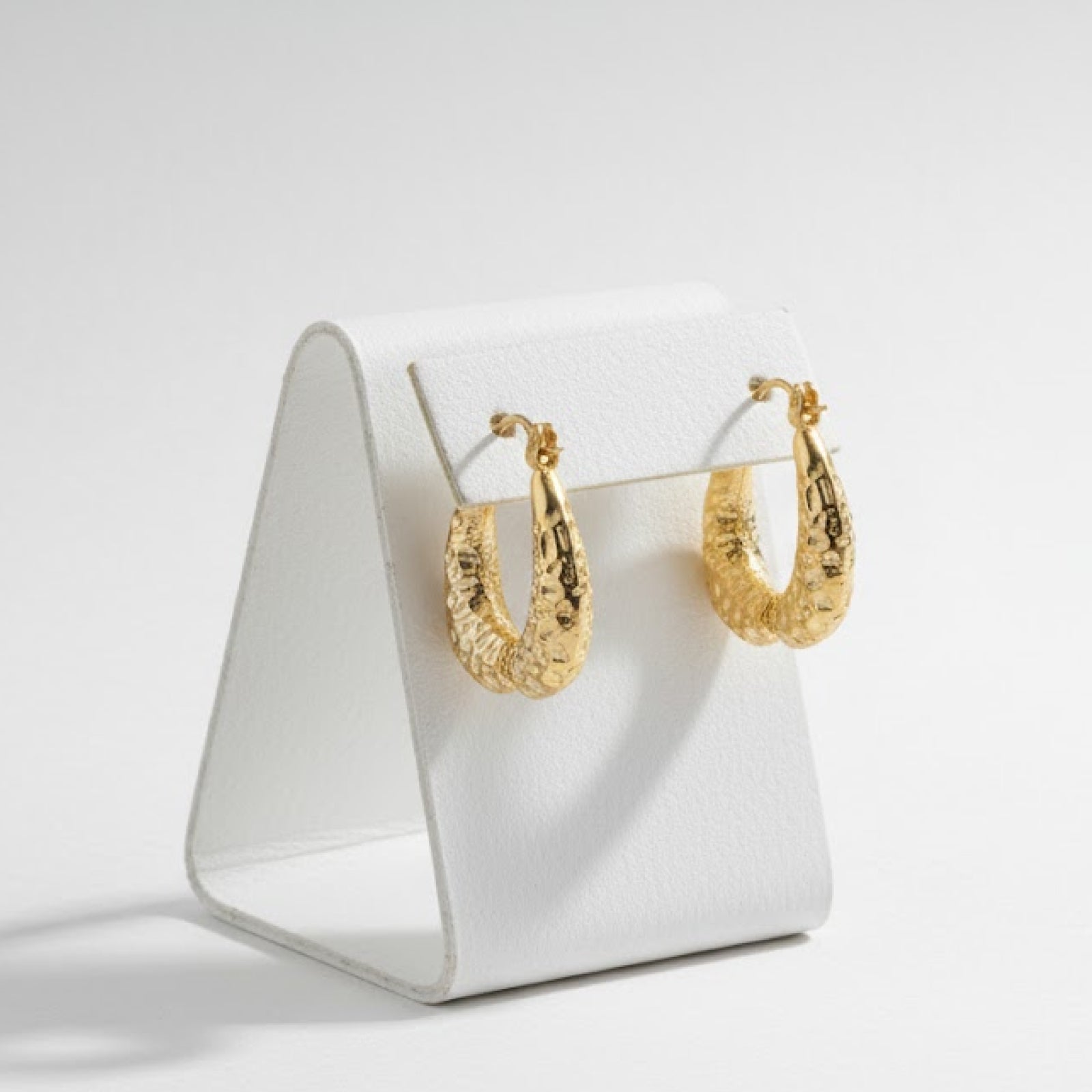 Chunky Dimpled Gold Hoops