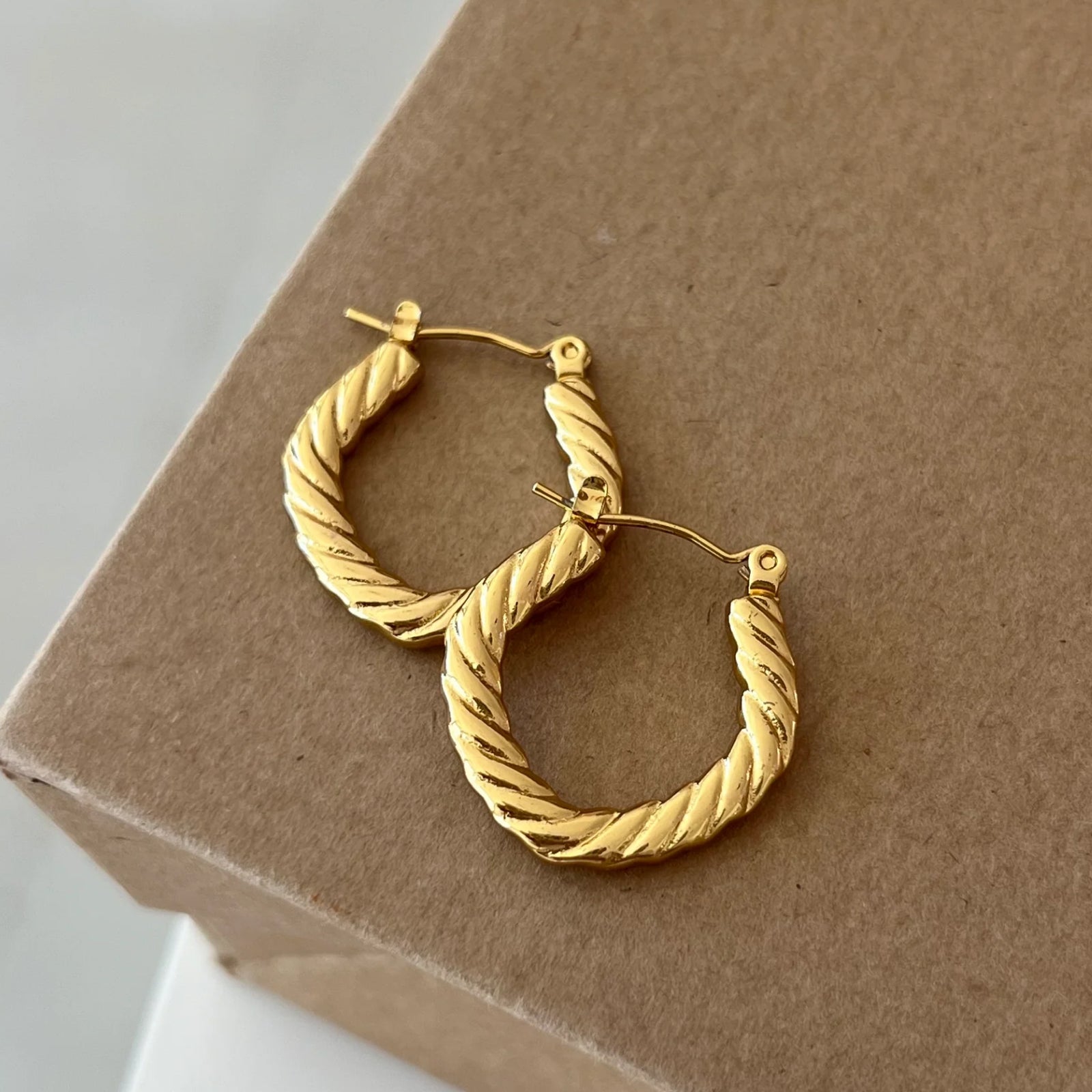 Twisted Rope Gold Hoops