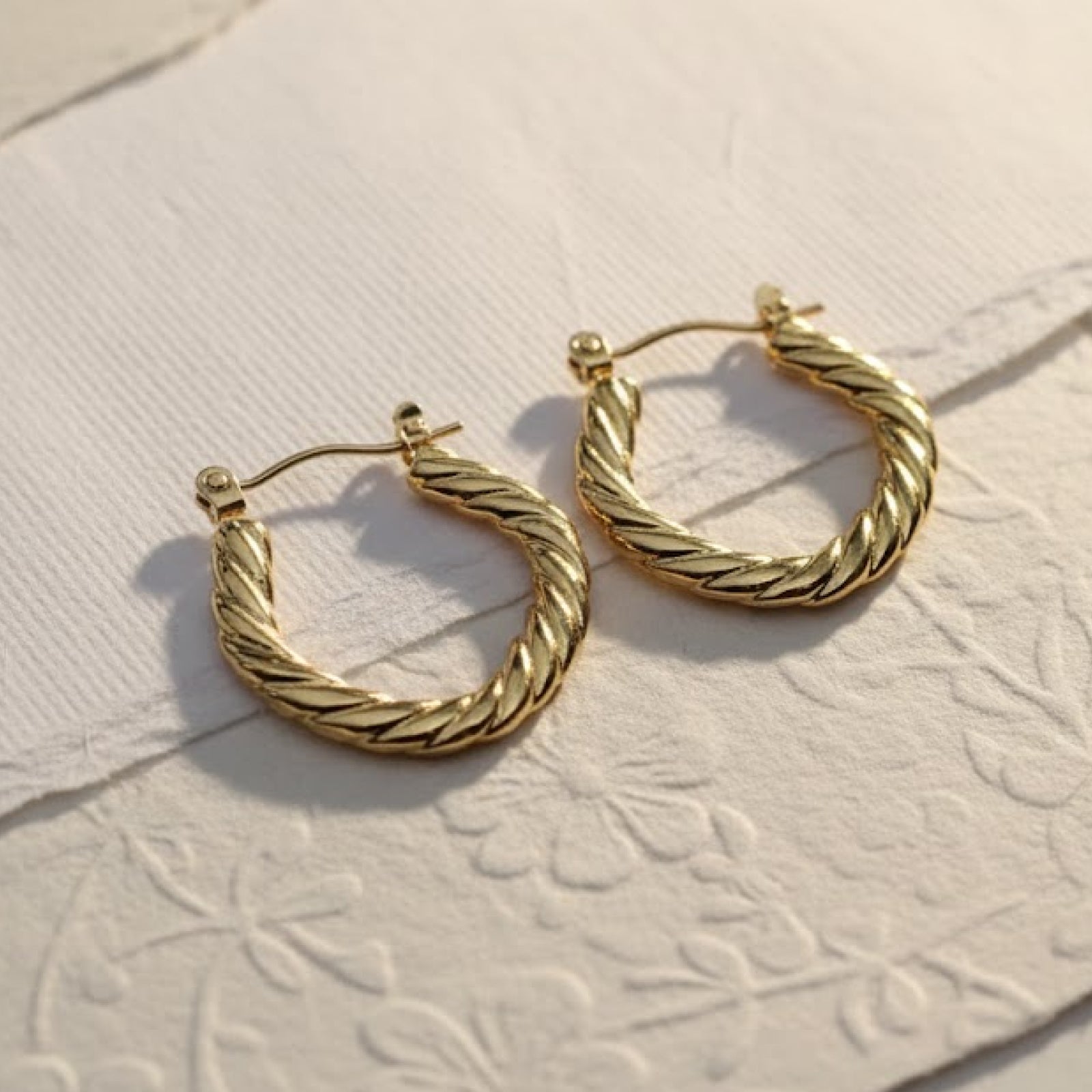 Twisted Rope Gold Hoops