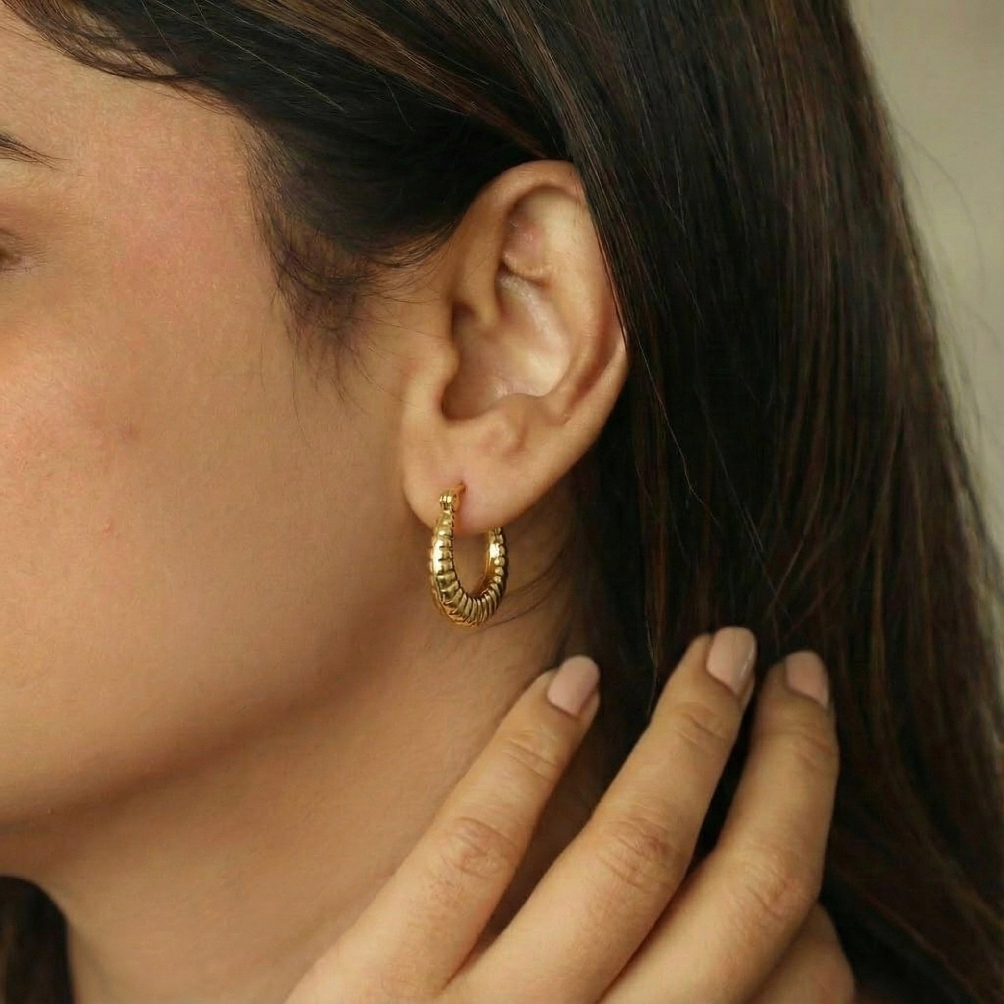 Pleated Chunky Hoops