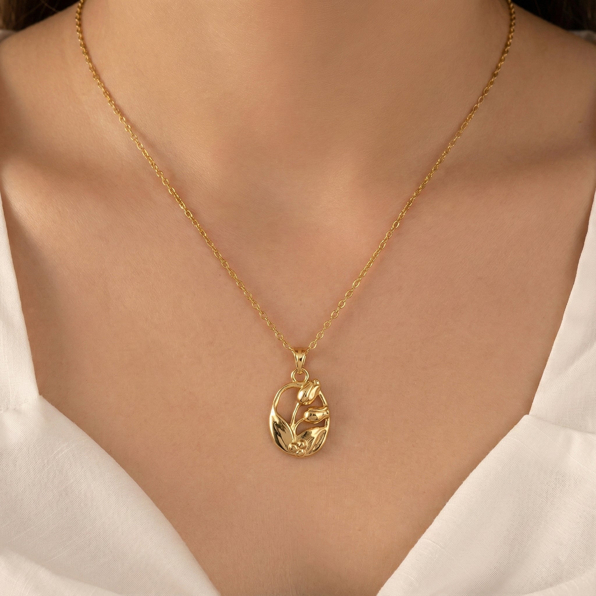 Vintage Style Tulip Portrait Charm