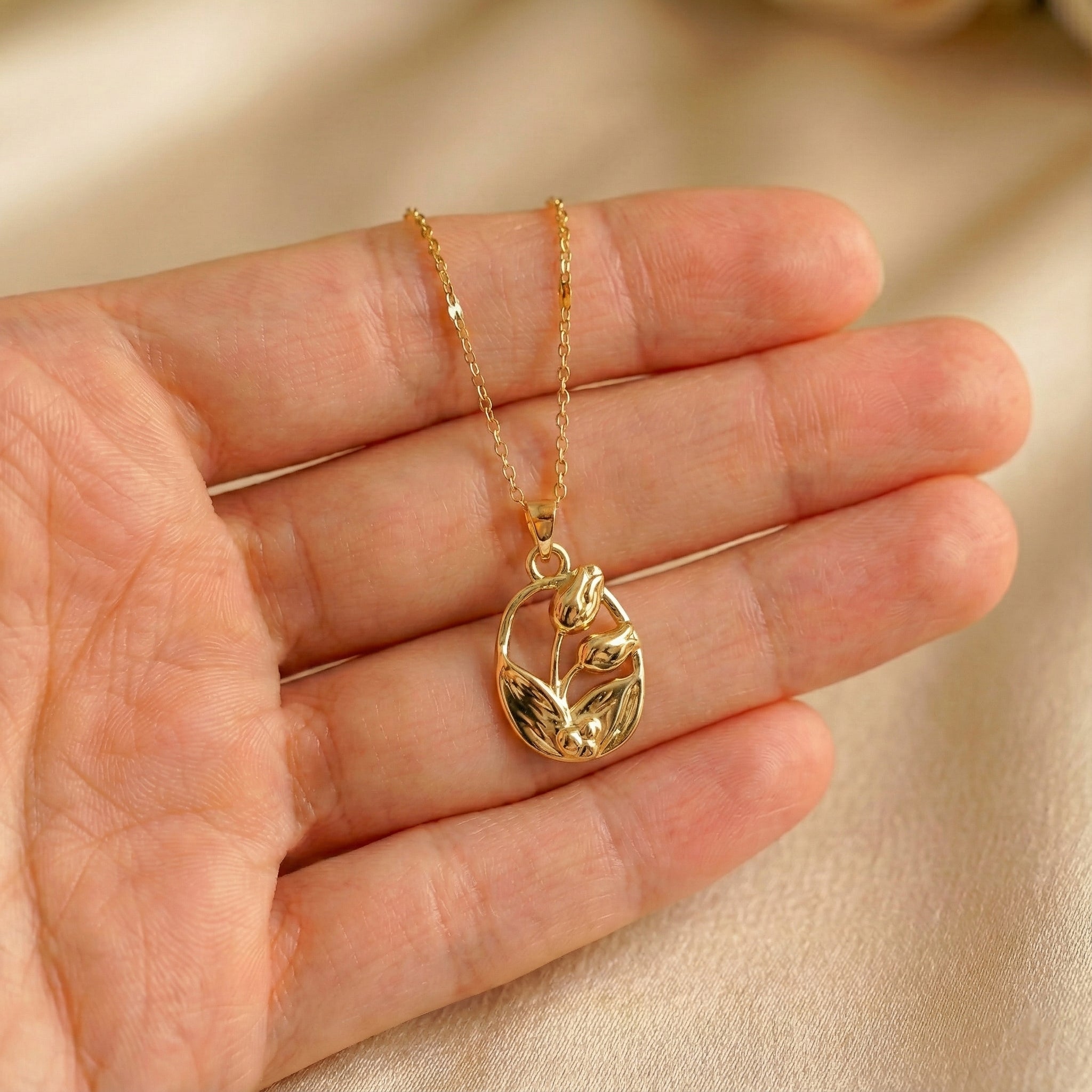 Vintage Style Tulip Portrait Charm