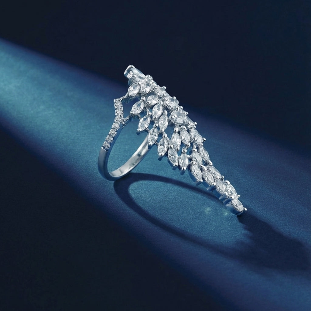 The Frosty Leaf Ring