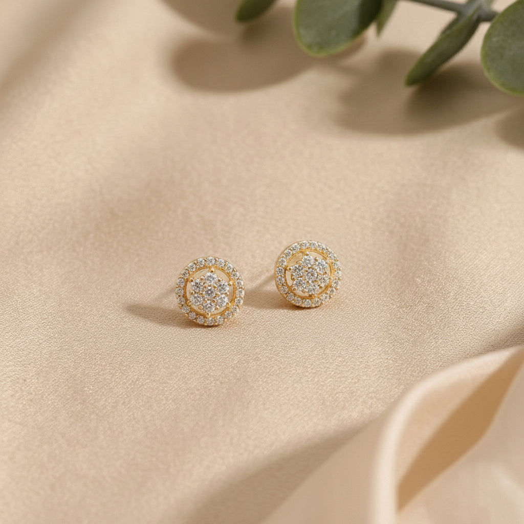 Imperial Gold Button Earrings