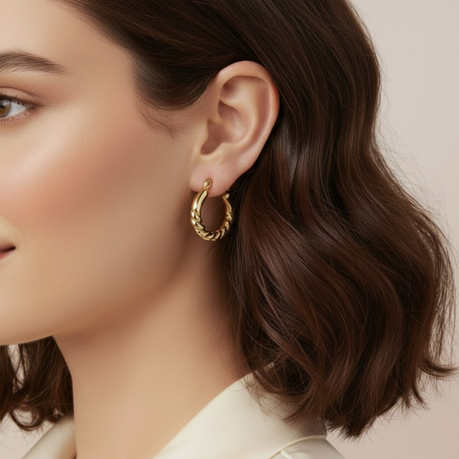 Round Twist hoop Earrings