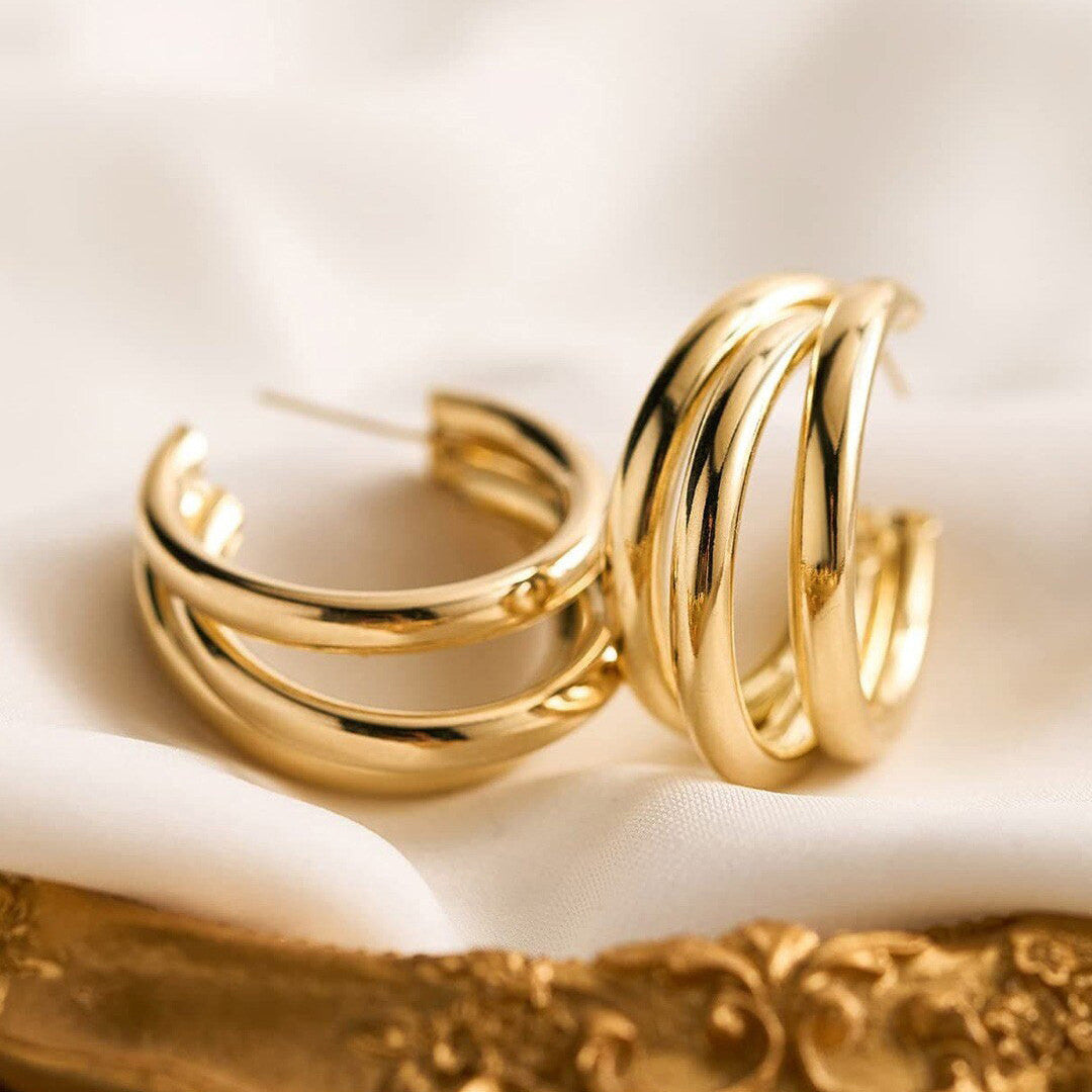 Triple Layered Hoop Earrings