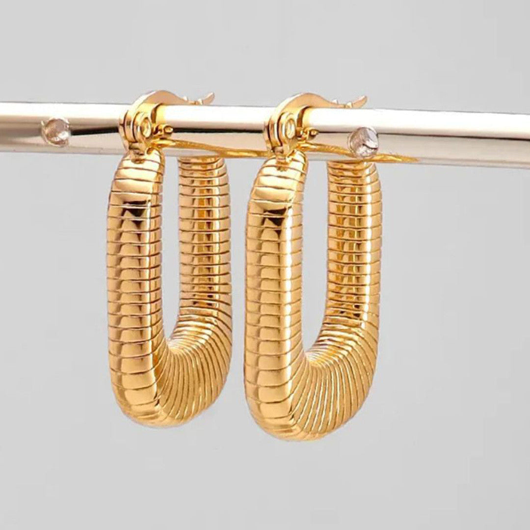 Ribbed Rectangle Hoops