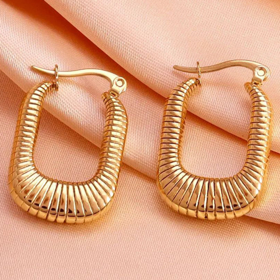 Ribbed Rectangle Hoops
