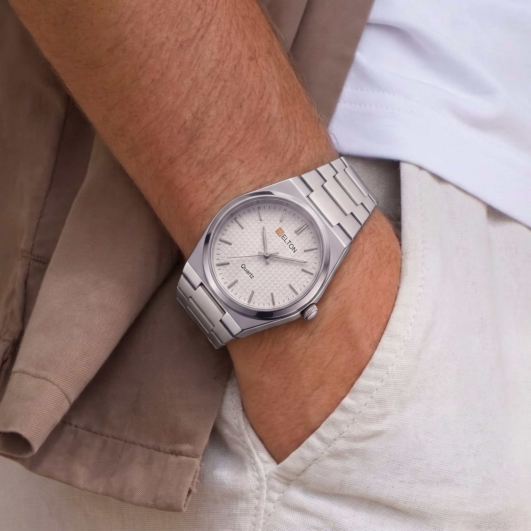 Welton Vantage Patterned Steel White