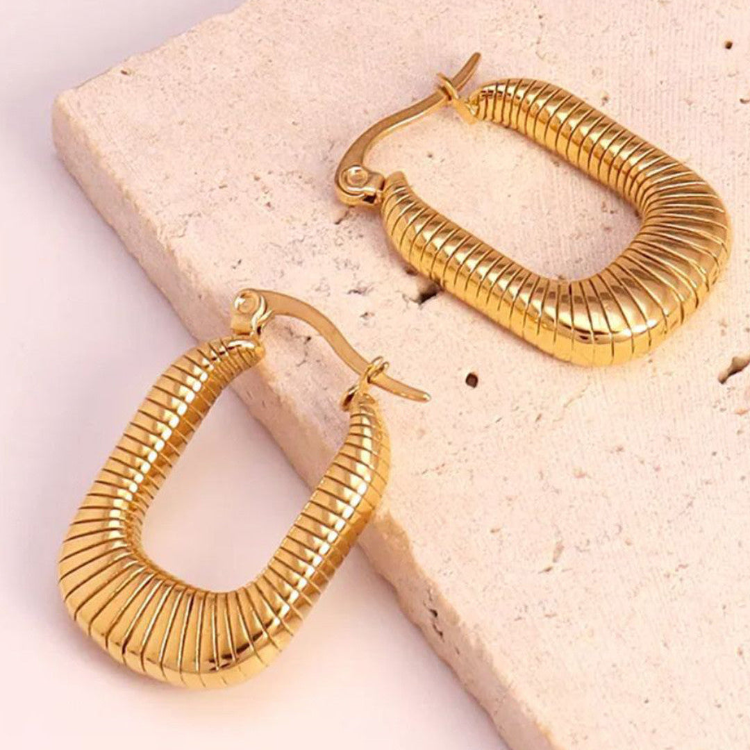 Ribbed Rectangle Hoops