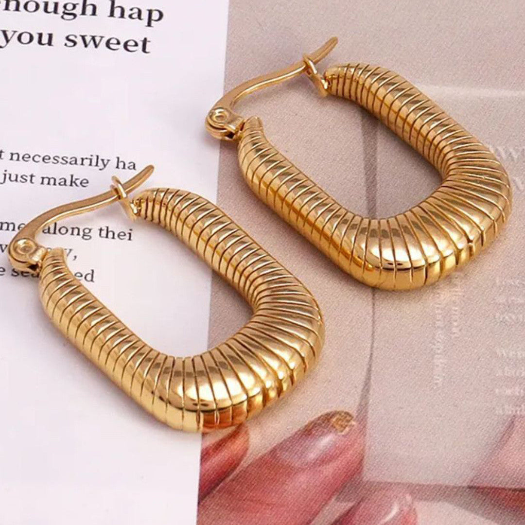 Modern Rectangular Hoop Earrings for Women